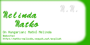 melinda matko business card