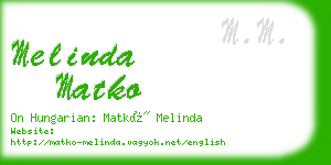 melinda matko business card